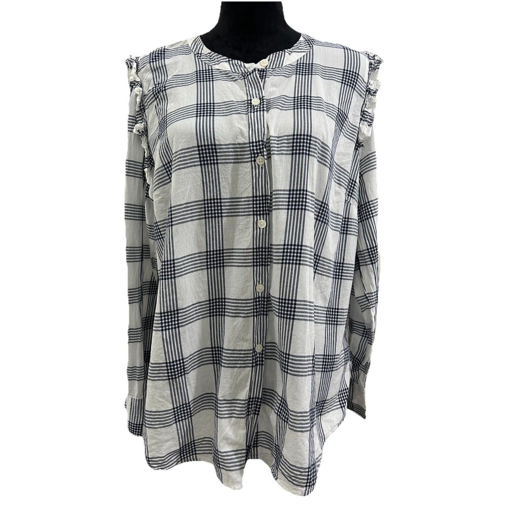J Crew Top Womens XXL Top Button Up Long Sleeves 100 % Cotton